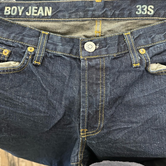 J. Crew Boy Boyfriend Jean Button Fly 33 short Dark Blue NWOT - Picture 5 of 16